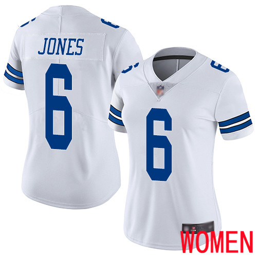 Women Dallas Cowboys Limited White Chris Jones Road #6 Vapor Untouchable NFL Jersey->women nfl jersey->Women Jersey